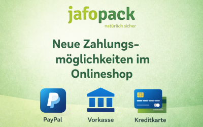 Aktualisierte Zahlungsmöglichkeiten im jafopack Onlineshop