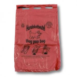 HDPE-Hundekotbeutel, 200 x 320 mm, rot, 95 % Rezyklat