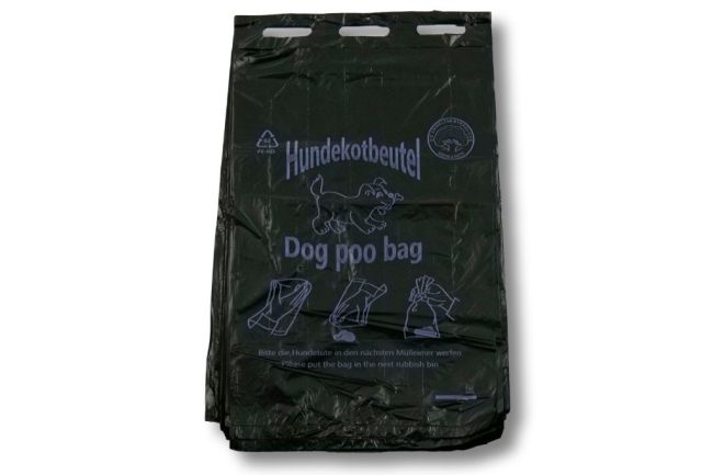 HDPE-Hundekotbeutel, 200 x 320 mm, schwarz, 95 % Rezyklat