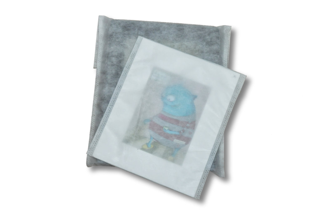 Vlies-Flachbeutel, weiß, geschweißt, 40 g/m², lose im Karton – 250 x 350 mm – Bild 3